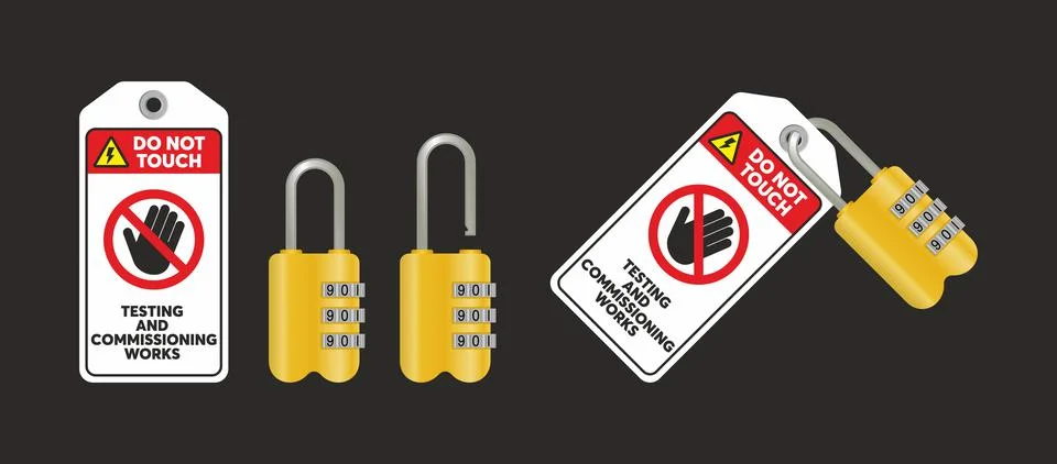 Testing and commissioning tag Stock Illustration