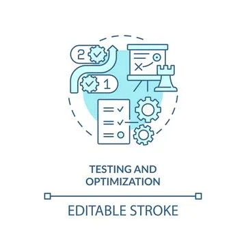Testing and optimization blue concept icon Stock Illustration