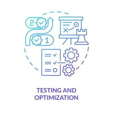 Testing and optimization blue gradient concept icon Stock Illustration