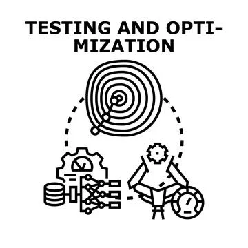 Testing and optimization process concept illustration Illustration