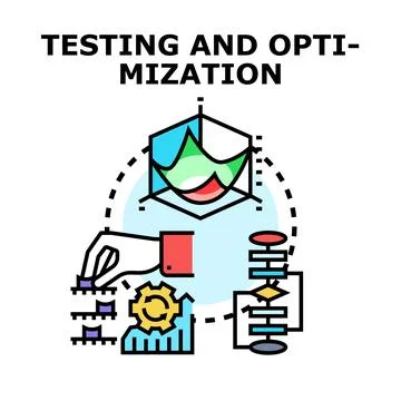 Testing and optimization process developing strategy Stock Illustration