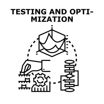 Testing and optimization process developing strategy Stock Illustration