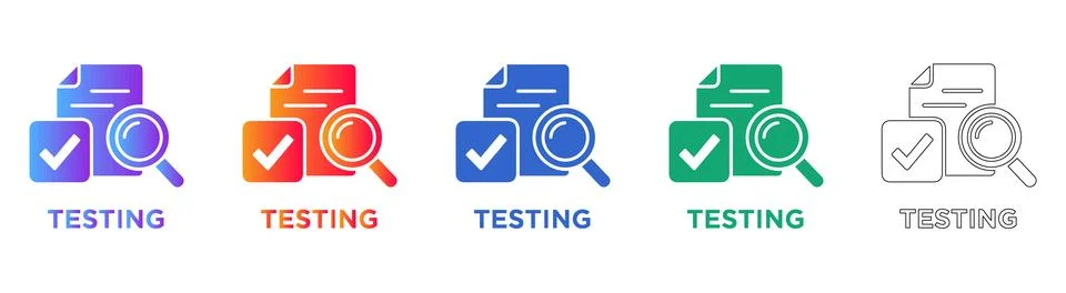 Testing and Quality Assurance Concept Icons 库存插图