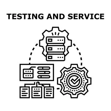Testing and service concept performing system quality assurance Stock Illustration