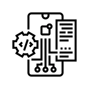 Testing application line icon vector illustration Stock Illustration