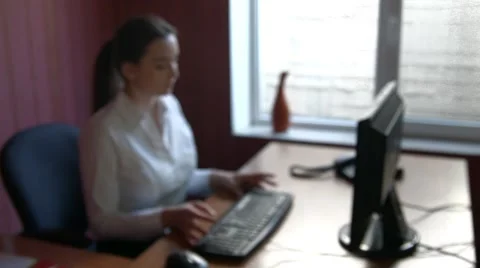 Testing Application on a Secretary Stock Footage 48891549