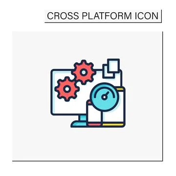 Testing apps color icon Illustrazione stock