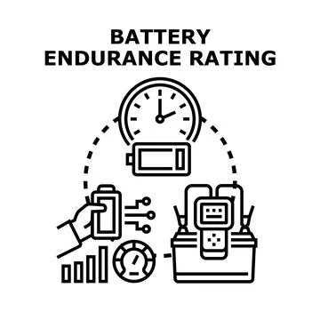 Testing battery endurance rating for optimal performance Illustrazione stock