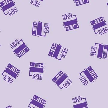 Testing battery glyph vector seamless pattern Stock Illustration