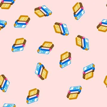 Testing battery isometric icon seamless pattern Illustrazione stock