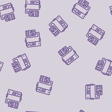 Testing battery line vector seamless pattern 스톡 일러스트