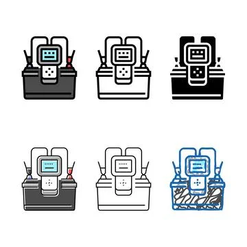 Testing battery variations color icon vector 库存插图