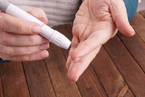 Testing the blood glucose level Stock Photos