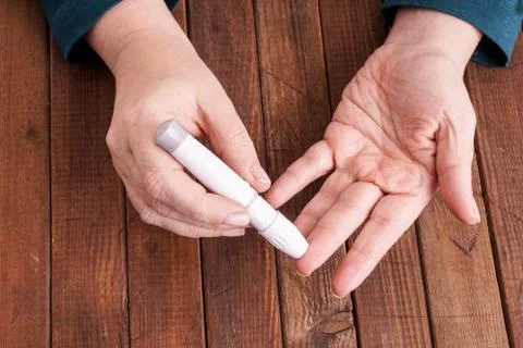 Testing the blood glucose level Stock Photos