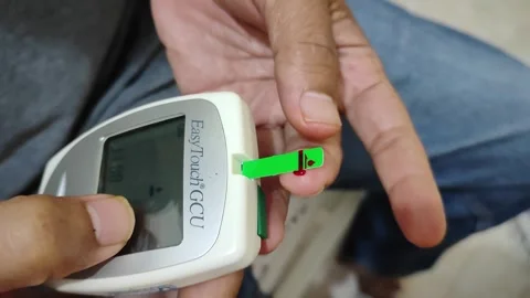 Testing the blood glucose levels. Stock Footage 341668399