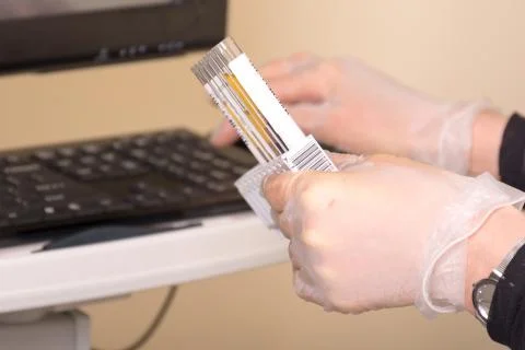 Testing of blood samples for diseases and hormones Stock Photos
