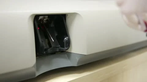 Testing blood samples in laboratory Stock Footage 23343903