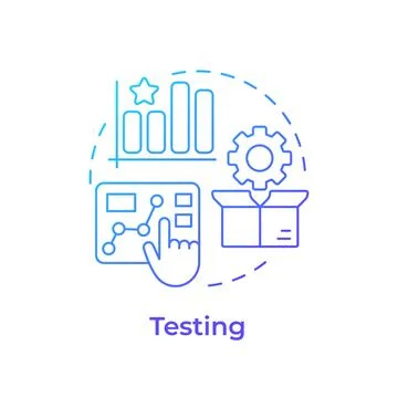 Testing blue gradient concept icon Illustrazione stock