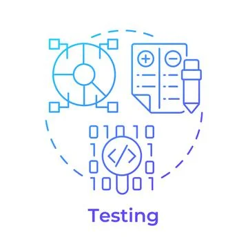 Testing blue gradient concept icon Stock Illustration