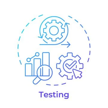 Testing blue gradient concept icon Stock Illustration