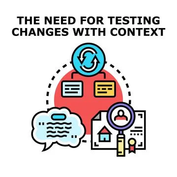 Testing changes with system context development cycle Stockillustratie
