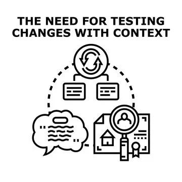 Testing changes with system context development cycle Illustrazione stock