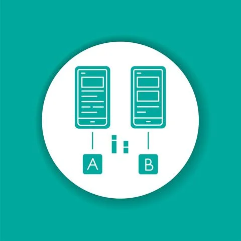 Testing color glyph icon. Software product. Illustrazione stock