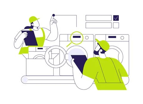 Testing of complete appliance abstract concept vector illustration. Stockillustratie