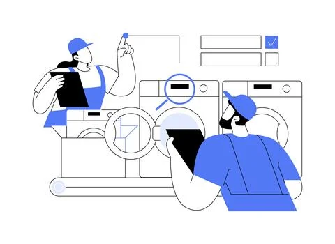 Testing of complete appliance abstract concept vector illustration. Stockillustratie