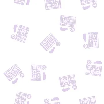 Testing computer electronic system car glyph seamless pattern Stock Illustration