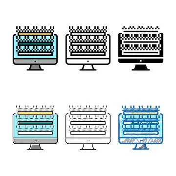 Testing computer screen semiconductor manufacturing color icon vector multi.. イラスト素材