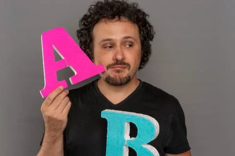 Testing, conversion funnel, A / B test in marketing and online advertising. B Stock Photos