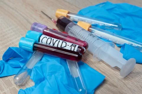 Testing at covid-19. Stock Photos