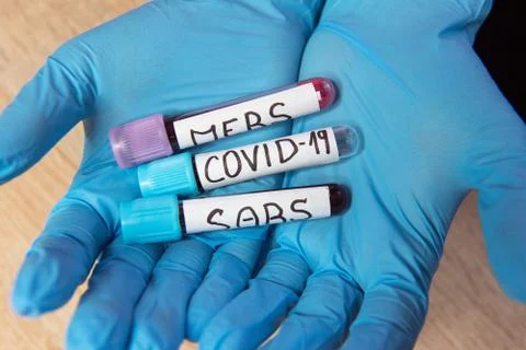 Testing at covid-19. Stock Photos