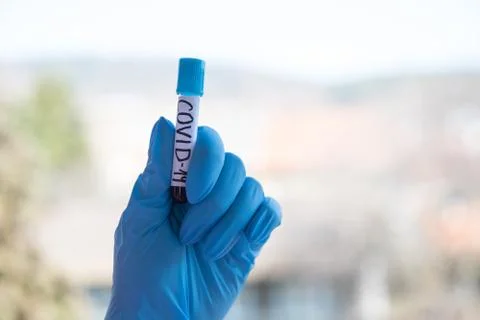 Testing at covid-19. Stock Photos