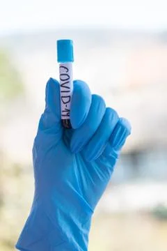 Testing at covid-19. Stock Photos