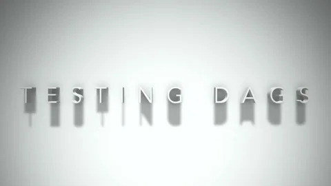 Testing dags 3D title animation white text on a white background Stock Footage 299758113