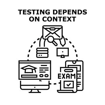 Testing depends on context vector illustration イラスト素材
