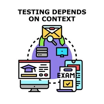 Testing depends on context vector illustration 库存插图