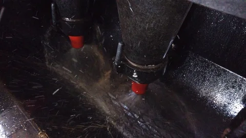 Testing desanders and desilters over a shale shaker on the drilling rig Stock Footage 116502150