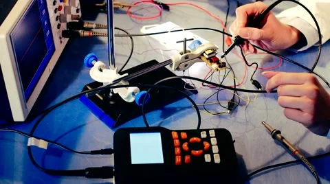 Testing devise In The Electronics Lab Stock Footage 59535725