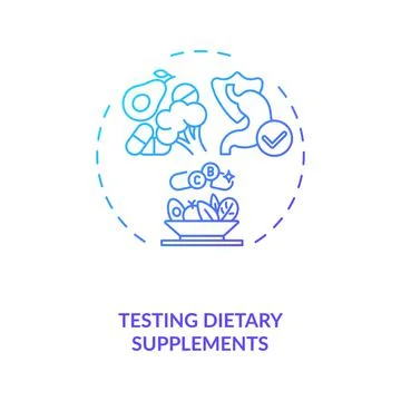 Testing dietary supplements concept icon Stock Illustration