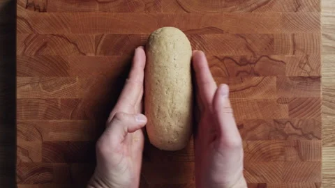 Testing Dough Softness By Hand Top View Vídeos de archivo 333596805