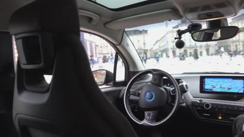 Testing driverless cars without a safety driver in the driver position 스톡 동영상 151759146