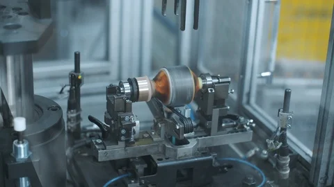 Testing electric motor at manufactory. Engineer testing finished products Stock Footage 116002723