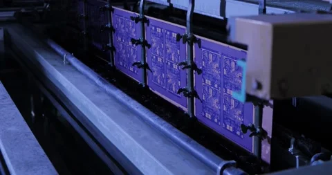 Testing of electronic circuit boards using liquid immersion, in a modern Stock-Footage 201211086