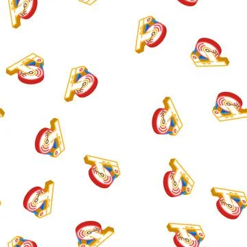 Testing equipment electromagnetic isometric icon seamless pattern 스톡 일러스트