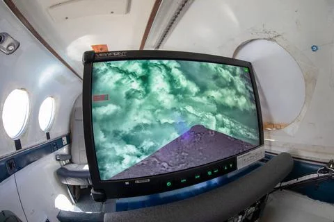 Testing the External Vision System (XVS) software on the B200 King Air. Pi... Stock Photos