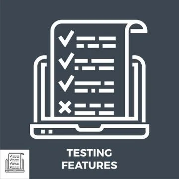 Testing Features Line Icon Illustrazione stock