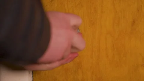 Testing the fit of the new handle unit. Stock Footage 327316800